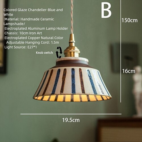 19 cm Insel-Design Pendelleuchte Metall Künsterlischer Stil Galvanisiert Vintage 110-240 V Image