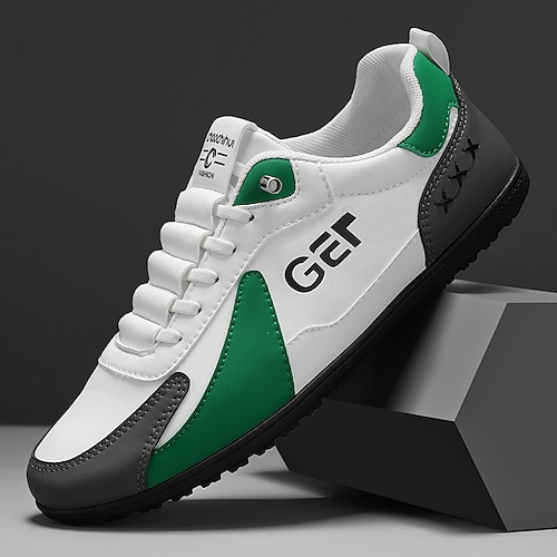 Schwarze und beige Golf-Sneaker für Herren, sportlich und bequem, ideal für Golfplätze und aktive Freizeitaktivitäten Image