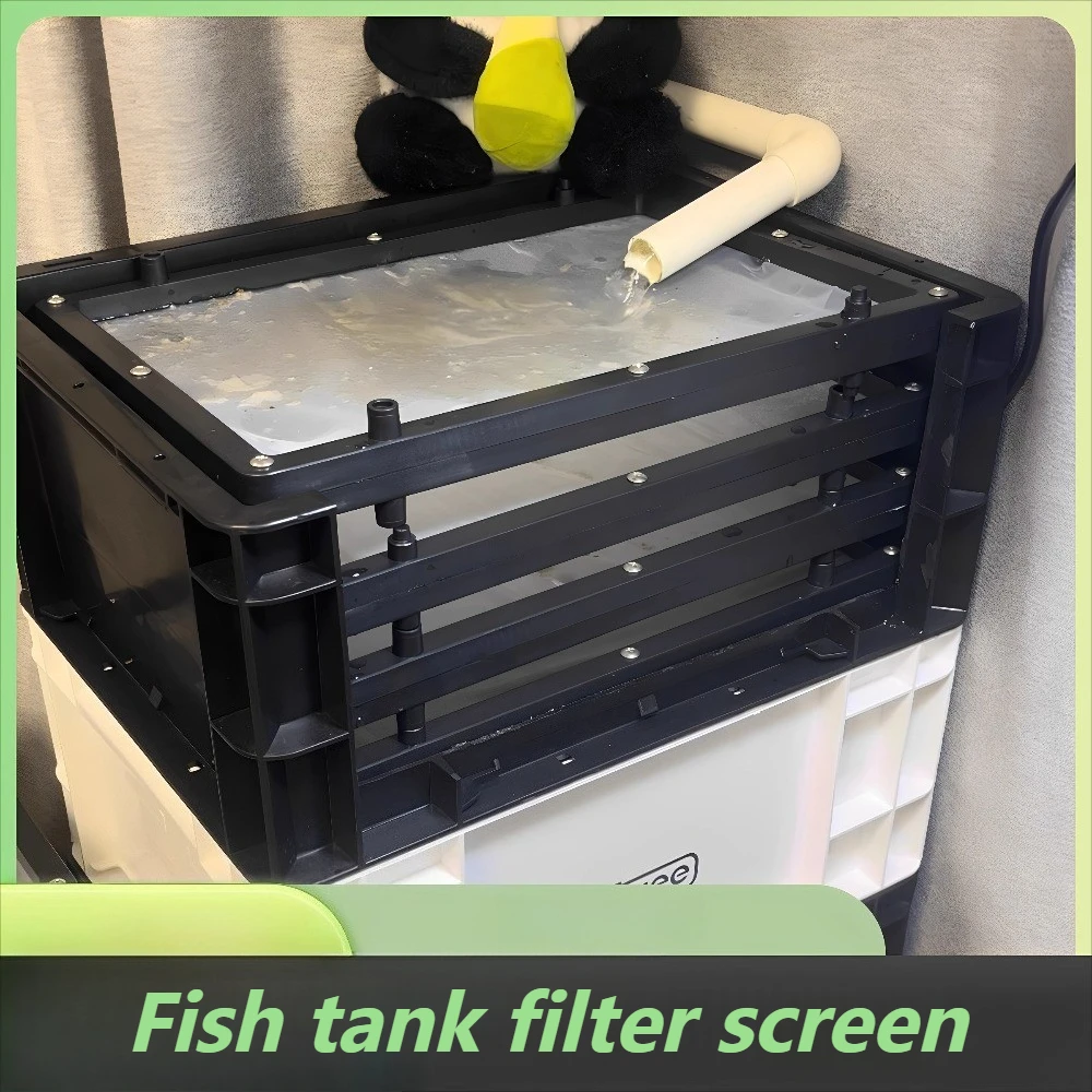 Spezieller Aquarium-Filtersieb für Umsatzbox, drei Schichten, quadratischer Filtersieb aus Edelstahl, Zubehör für Fischfilter Image