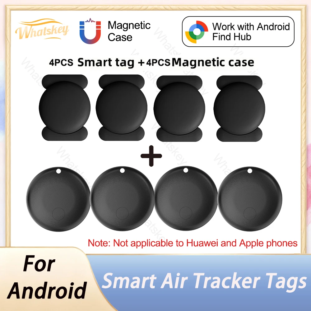 1-4 Stück Mini-GPS-Ortungsgerät Android Anti-Verlust-Alarm Google Find Hub Geldbörsen-Schlüssel-Smart-Tag mit Starker Magnetischer Haftung Silikonhülle Image