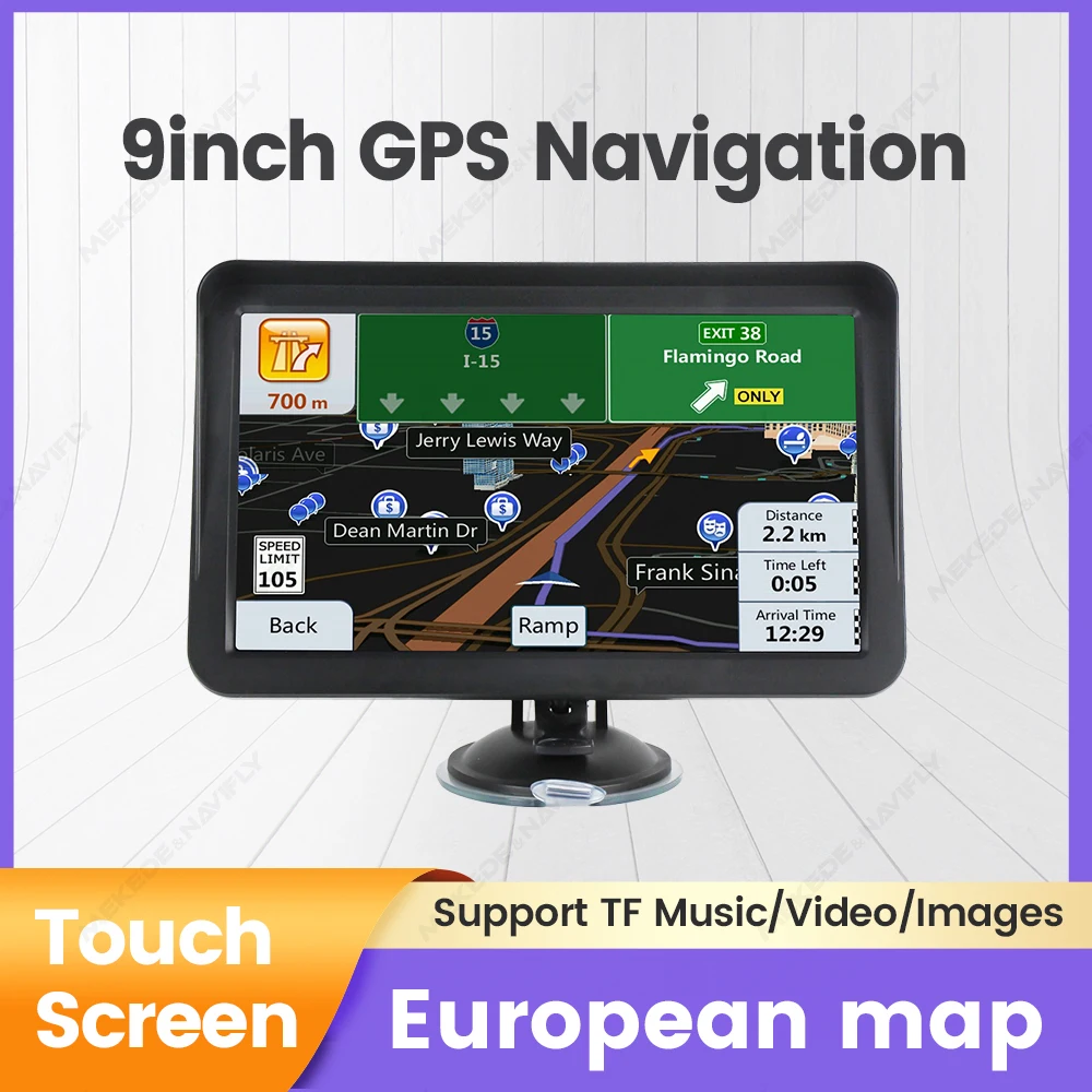 9 Zoll Touchscreen Auto GPS Navigation Europa Karte GPS Navigator LKW Sonnenschirm Sat Nav 256M + 8G Karte GPS Navigatoren FM Radio