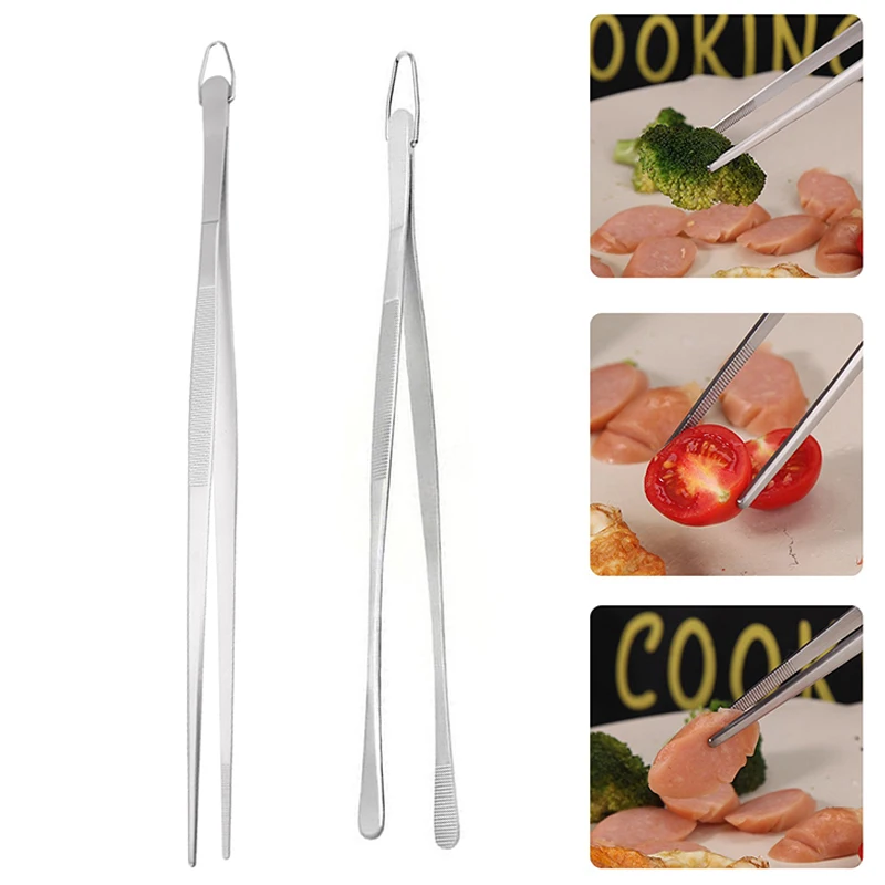 Pincettes de cuisine en acier inoxydable de 12 pouces, 1 pièce, pinces de cuisine, outil de barbecue, pincettes pour la cuisine, accessoires de cuisine CFQJ007