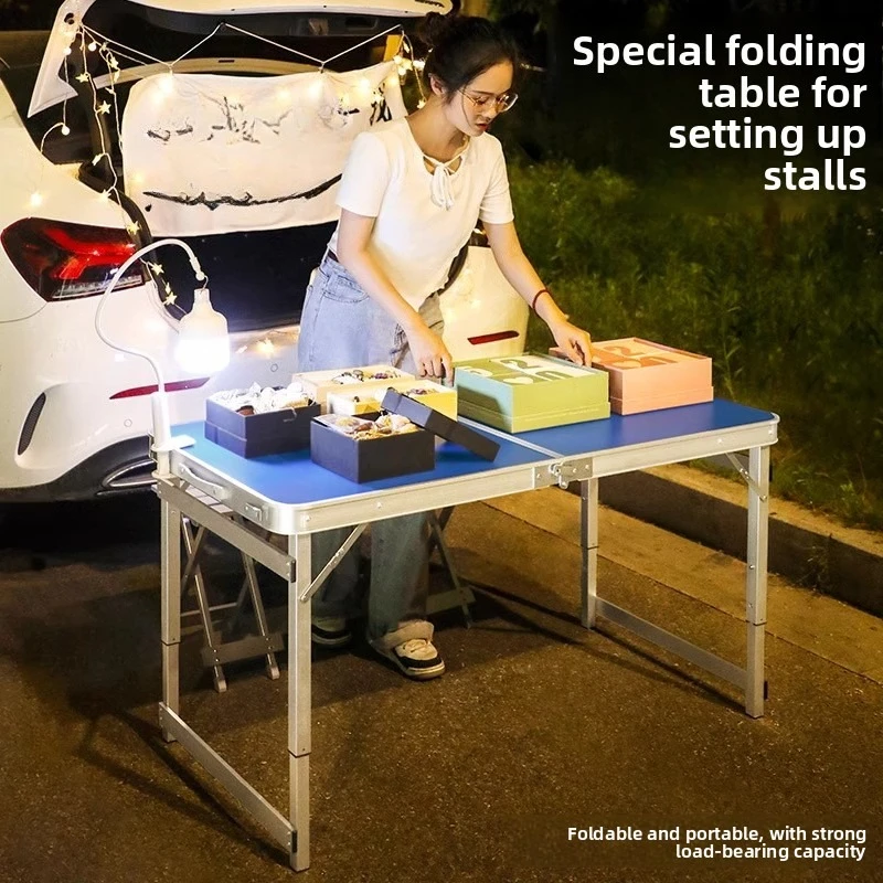 Klapptisch, zusammenklappbar, für den Außenbereich, tragbar, zum Heben, Arbeitstisch, Camping, Picknick, Nachtmarkt, Klapptisch und Stühle