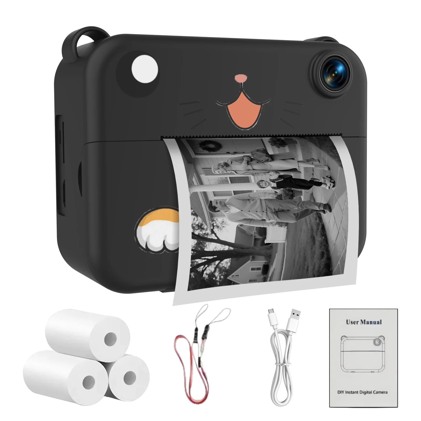 Fotocamera Digitale per Bambini con Stampa Istantanea, Videocamera HD, Mini Stampante Termica, Miglior Regalo di Compleanno e Festivo 1080p