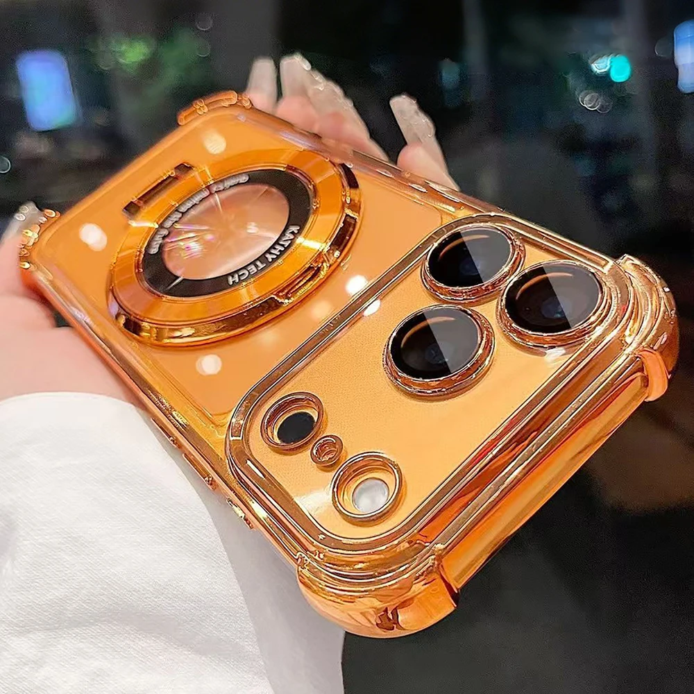 Für Magsafe Halterung Ständer Halter Fall für iPhone 17 Pro Max Air 16 15 14 Plus Objektiv Schutz Abdeckung für iPhone 11 12 13 Pro Max Image