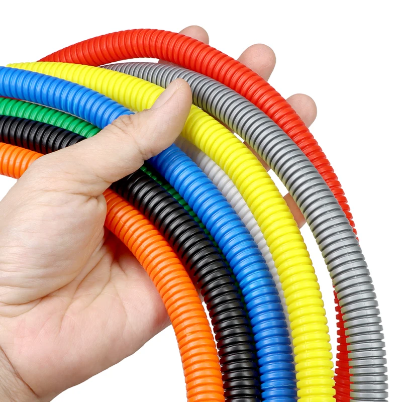 Geschlossenes PP-Wellrohr 2/5/10M AD 7,5~34,5mm Kunststoffrohr für Auto-Kabel Motorrad-Motor Elektrokabel-Schutz Kabelschutzmantel Image