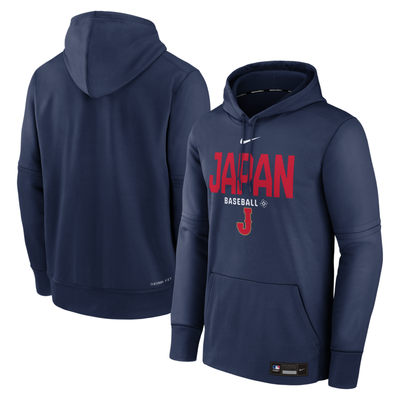 Nike Herren-Hoodie aus der Authentic Collection „Navy Japan Baseball 2026 World Baseball Classic“ mit Thermomaterial Image