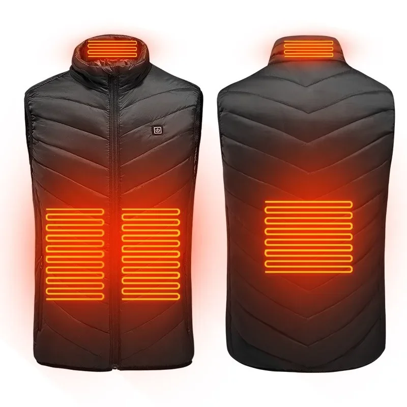 Unisex 21-Zonen-Graphen-Heizweste – USB-elektrische Heizjacke für Männer und Frauen, Camping, Outdoor-Sport, Mantel für kaltes Wetter Image