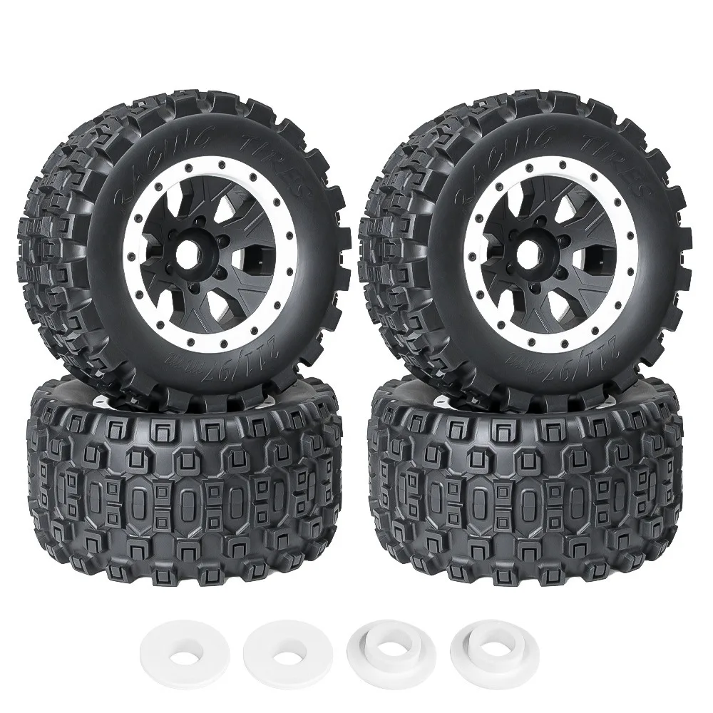 1 Satz 211 mm 1/5 Buggy-Reifen mit 24 mm Radsechskant für Arrma 1/5 Kartun 8S Outcast 8S für Trxs 1/5 X-MAXX RC Auto