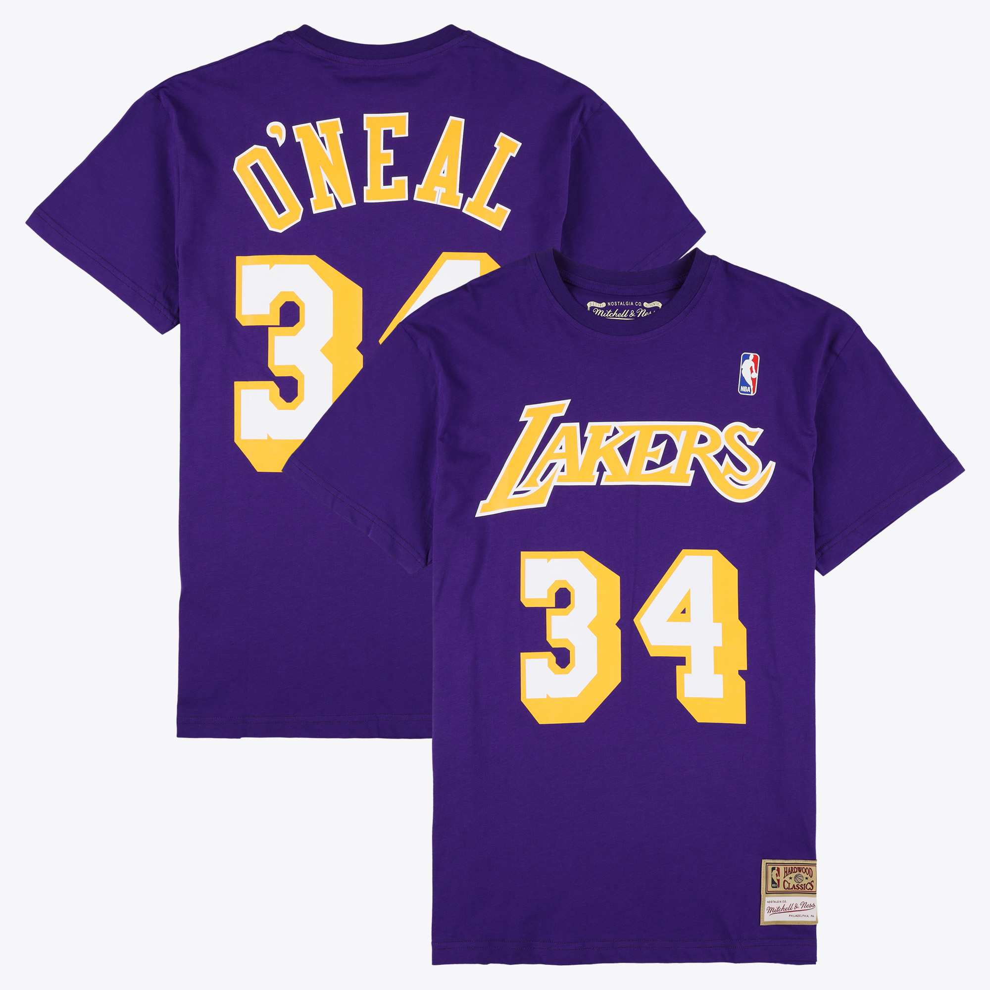 Shaquille O'Neal Lila Los Angeles Lakers Namens- und Nummern-T-Shirt – Herren Image