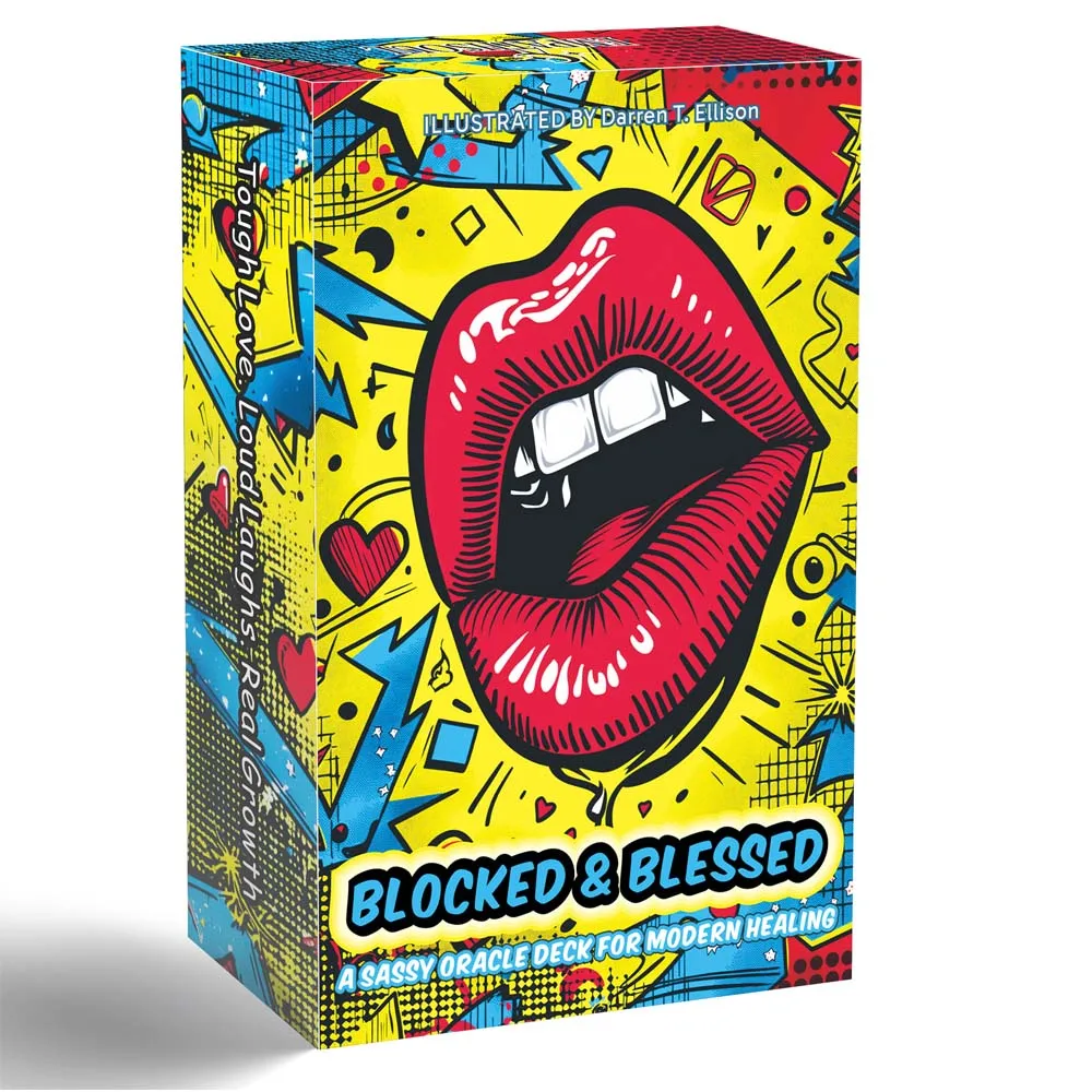 54 Kartendeck, 13 x 8 cm große Größe, BLOCKED & BLESSED, ein SASSY ORACLE DECK FÜR moderne Heilkarten-Set Kartenspiele