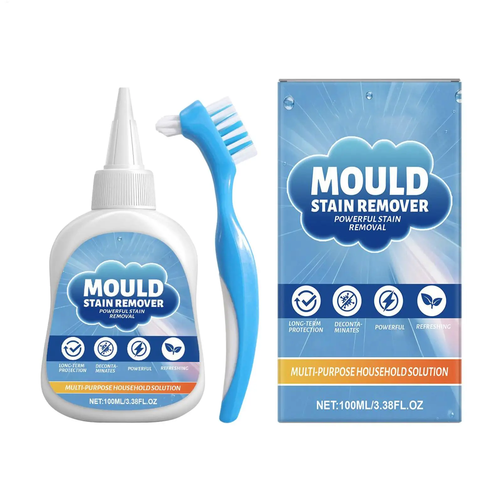 100 ml Schimmelentferner Gel Tiefenreinigung Entkalker Home Wäschereiniger Fleckenentferner für Küche Haushalt Toilette Waschmaschine Image