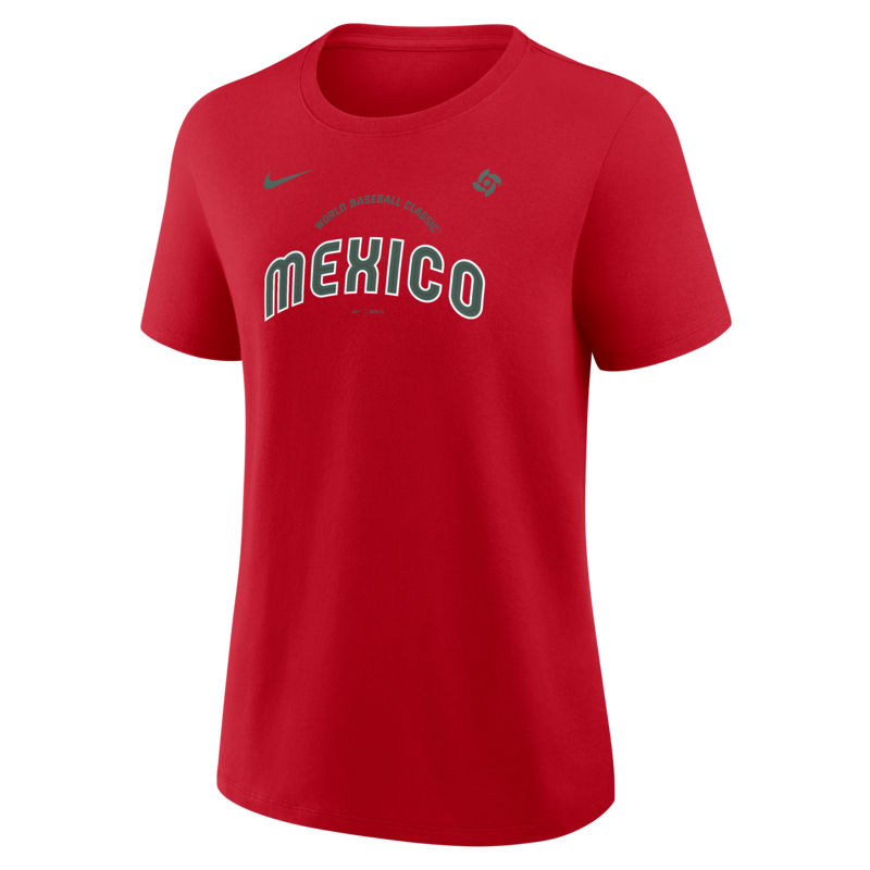 Nike Damen-T-Shirt mit rotem Aufdruck „Mexico Baseball 2026 World Baseball Classic“ Image