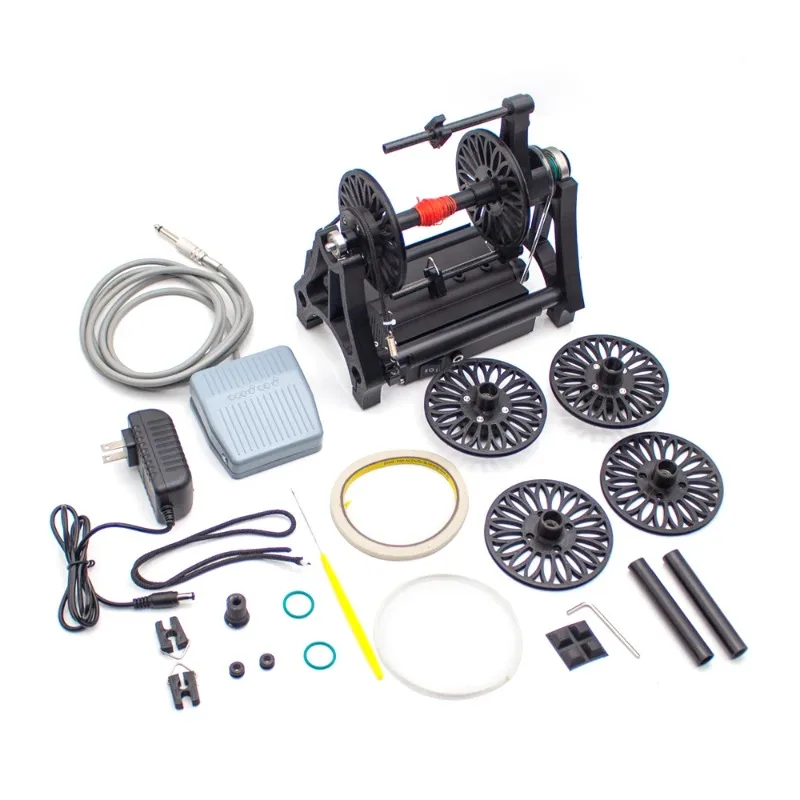 AC100-240V Elektrisches Mini-Spinnrad für den Haushalt, Wollspinnfaser-Spinnrad mit Pedal Image