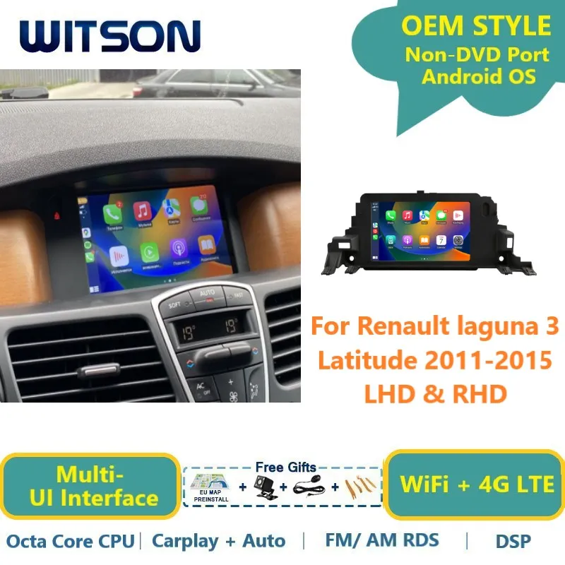 Android Autoradio Multimedia für Renault Laguna 3 Latitude 2011-2015 GPS WiFi AUTO STEREO Navi Audio Carplay Display Image