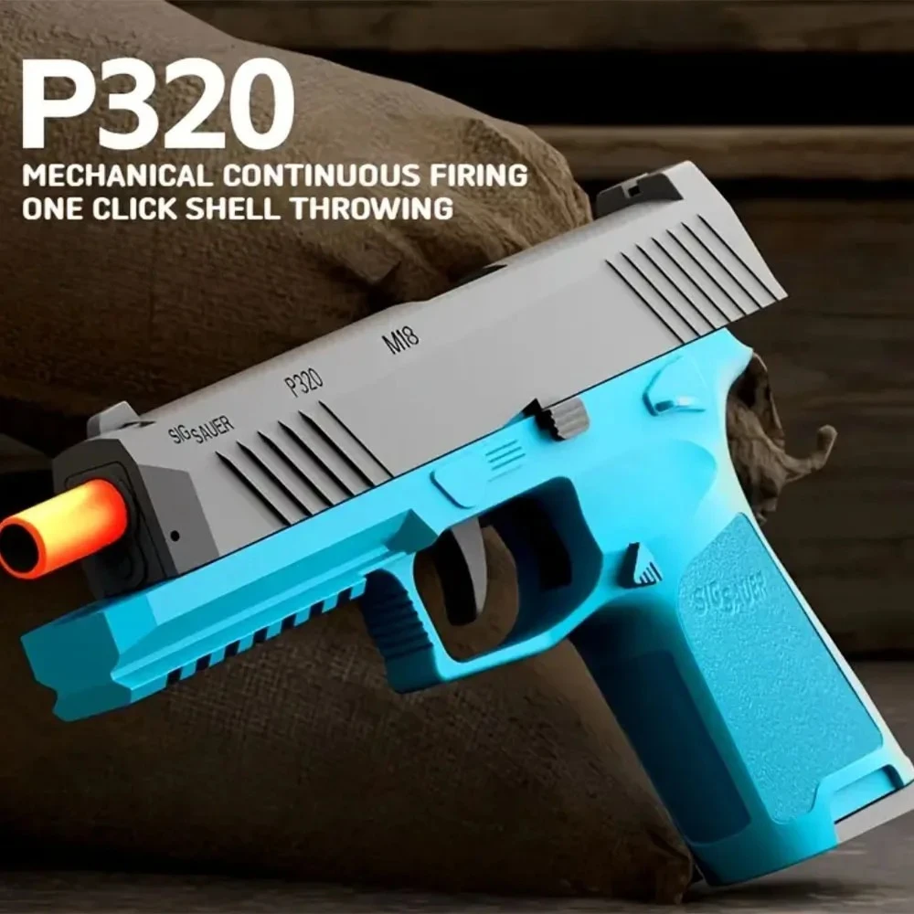 P320 Pistole Pistole Soft Bullet Automatische Spielzeugpistole mit Blowback Outdoor-Sport-Schießspiel Weihnachtsgeburtstagsgeschenk für Kinder Image
