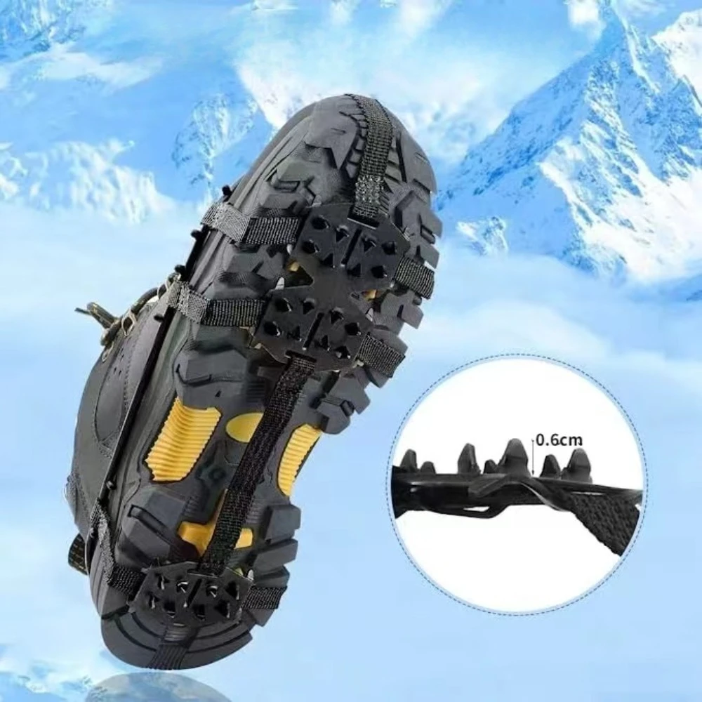 1 Paar M L Steigeisen Schuhüberzug 24 Zähne Anti-Rutsch-Eisgriffe Greifer Schuhe Stiefel Wandern Eisklettern Schuhspikes Kletterkette