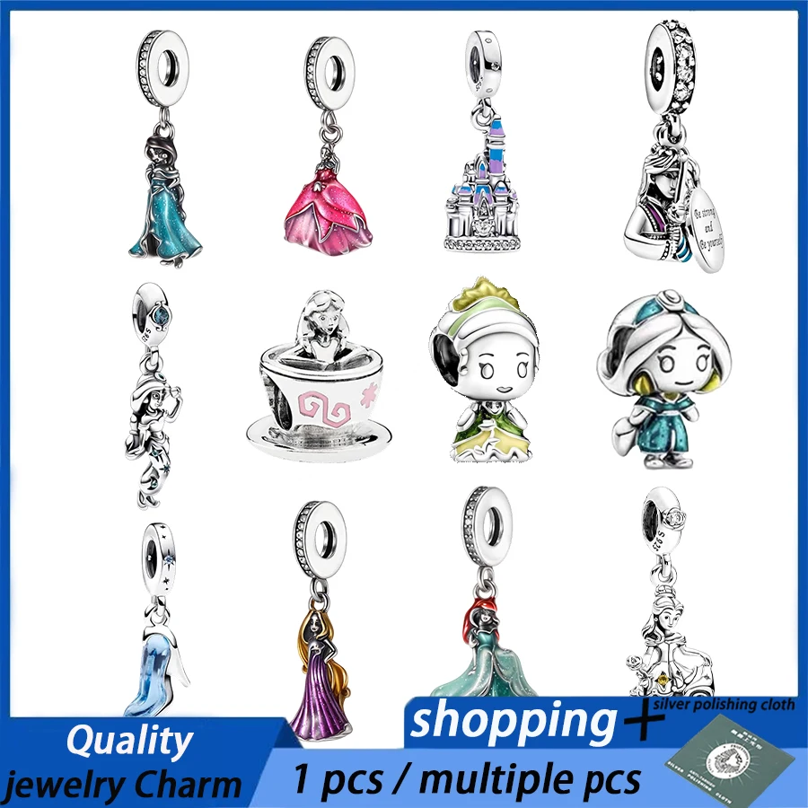 Disney Heißer Verkauf DIY Herstellung Fit Original Armband Charme Schmuck Funkelnde Kristall Schuhe, Schnee Weiß Anhänger Schmuckstück Charme Perle