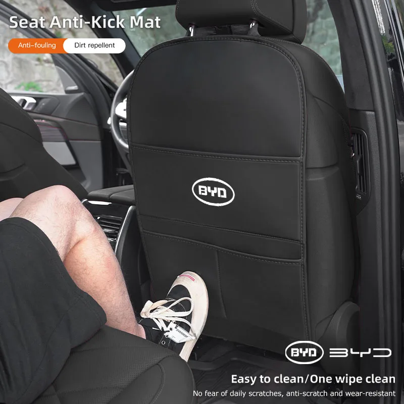 1Pcs Auto Sitz Anti-Kick Pad Anti-scratch Schutzhülle Für BYD Atto 3 Yuan Plus Han tang EV F3 E6 Dmi Song F0 Qin Pro G3 Ea1 Image