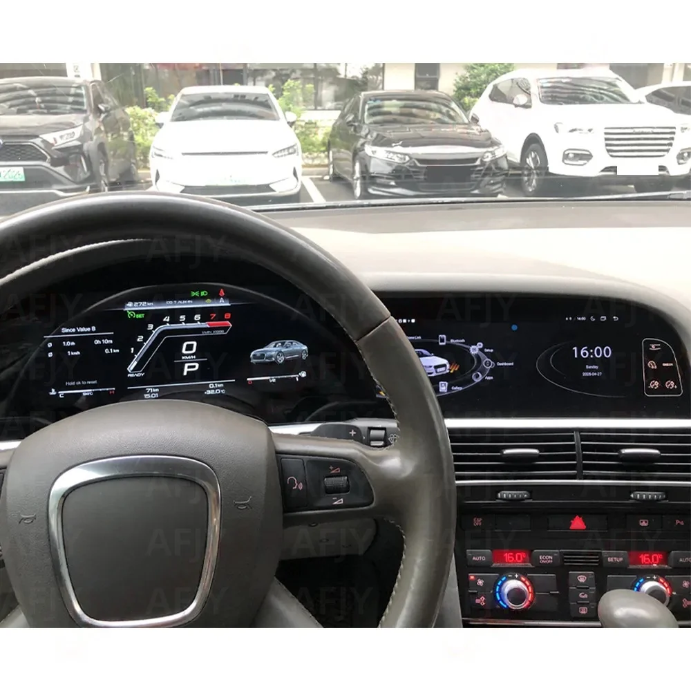 JY Dual screen Für Audi A6 A6L C6 4F 2005-2012 Digitale geschwindigkeit Dash Cluster Virtuelle Cockpit Android Auto stereo Carplay GPS WIFI Image