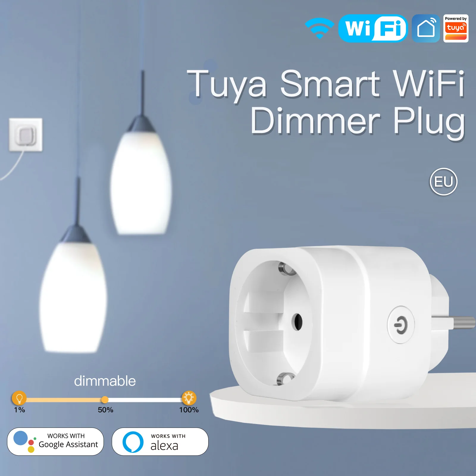 Tuya WiFi Smart Home Dimmen Stecker App Timing Stimme Fernbedienung Dimmen Smart Steckdose Eu Uns UK Standard Multi-funktion Steckdose Image
