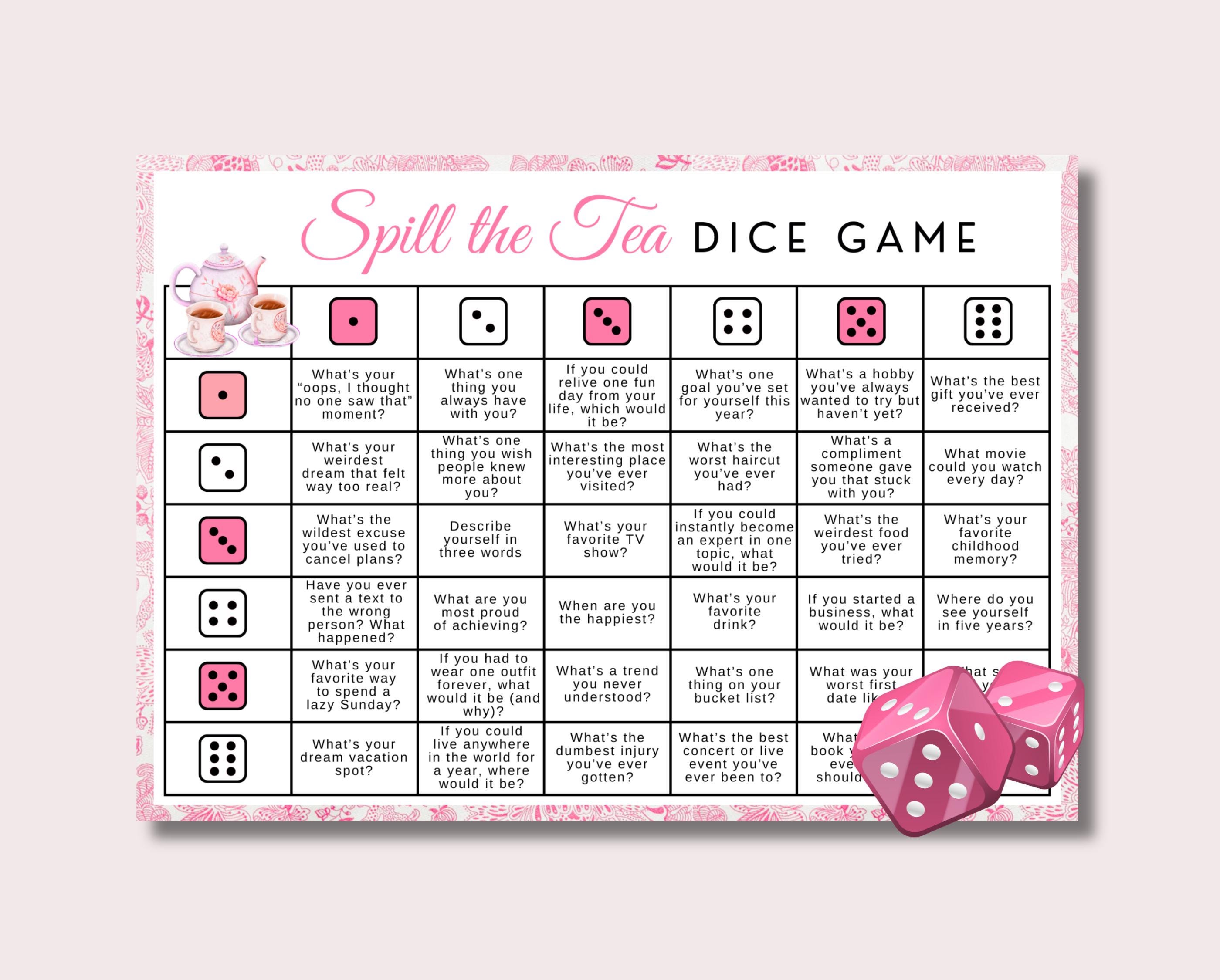 "Gioco \"Sputa il tè\", gioco da tavolo per il tè, gioco da tavolo per il tè, gioco da tavolo per il tè, gioco da tavolo per il tè per donne, gioco da ta"