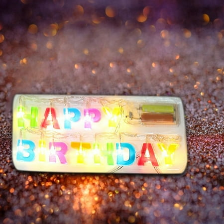 Home 3 LED Happy Birthday String Lights Decorative String Light Christmas Lights for Room Halloween String Lights Easter Lights String Plug in Outdoor Christmas Lights String Lights Color Changing 9