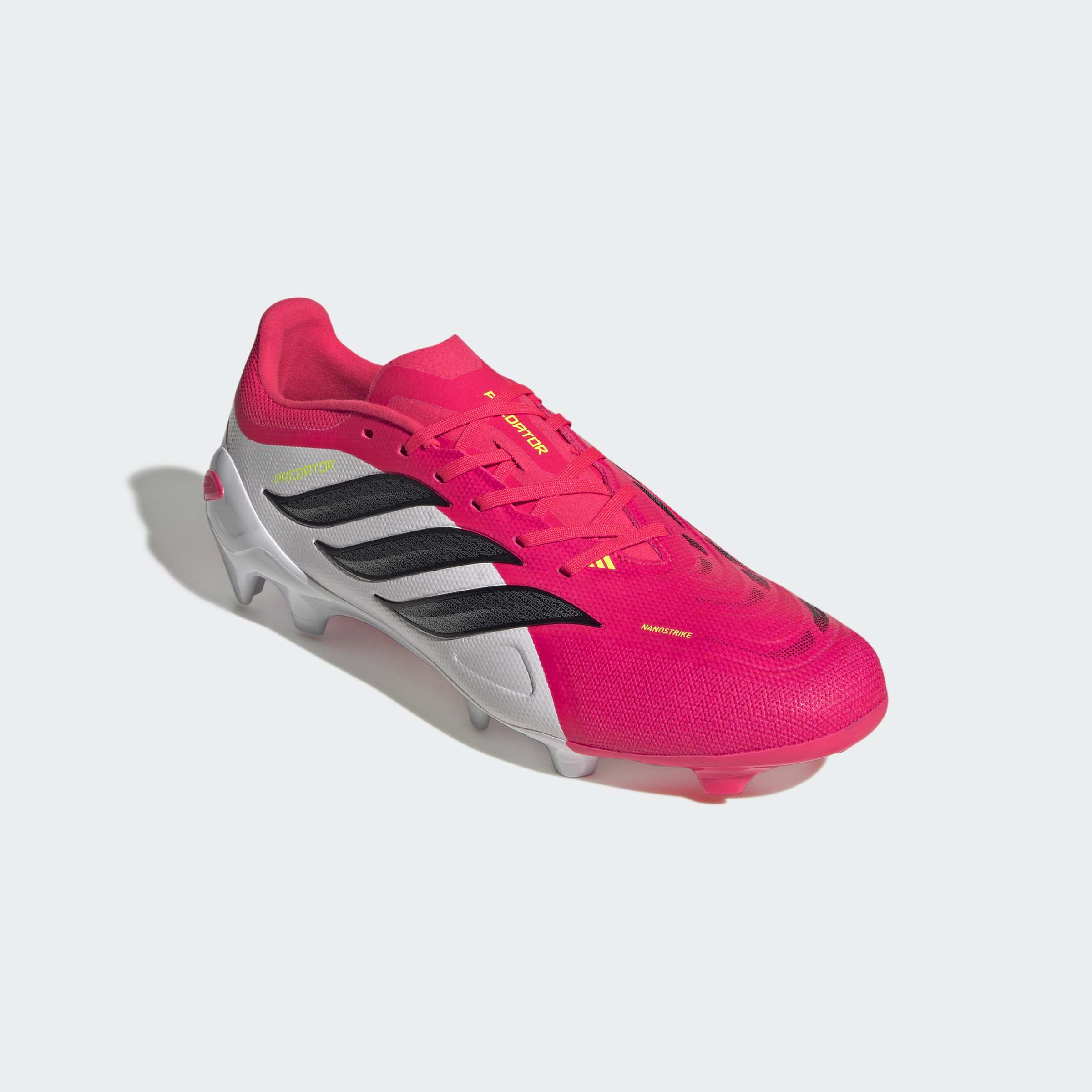 Fußballschuh ADIDAS PERFORMANCE "PREDATOR LEAGUE, FESTE BÖDEN", Gr. 44,5, lucid rot, core schwarz, ftwr weiß, Synthetik, Textil, Schuhe Fußballschuh, Außensohle für feste Böden