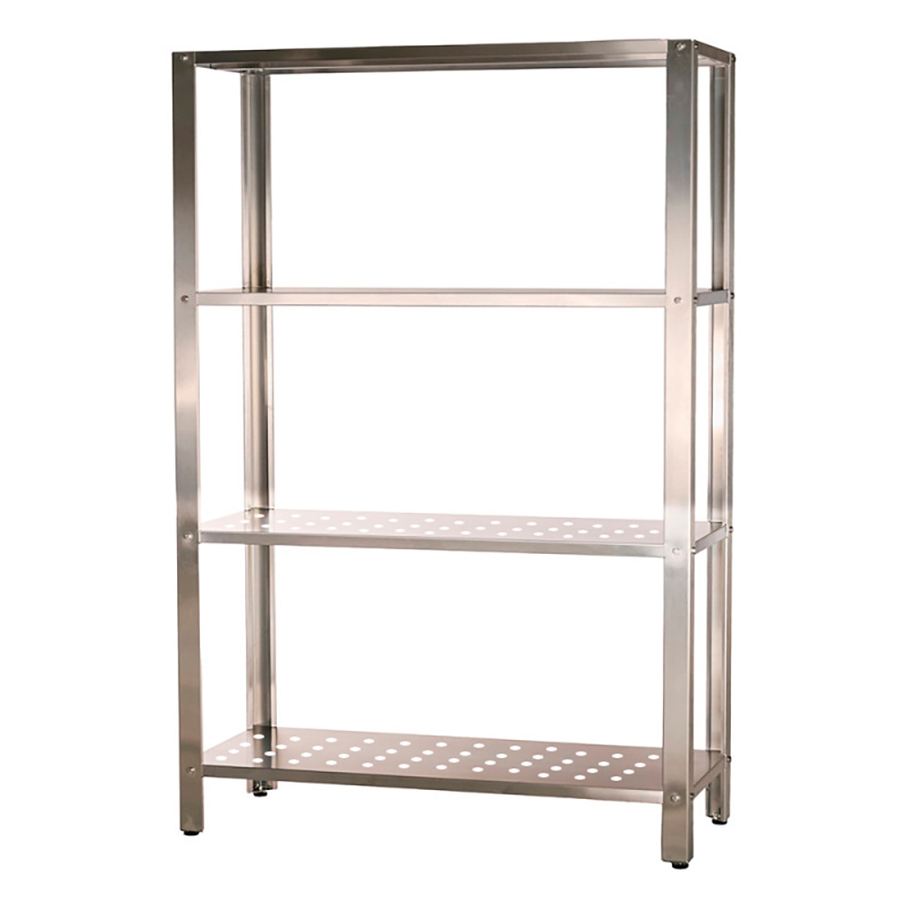 Romux® Edelstahlregal mit 4 Regal Gelochten 800x500x1800 mm | Metallregal für Küche mit 4 Böden | Metallregale für Gastronomie Image