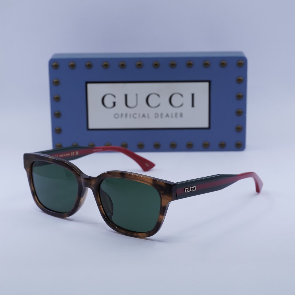 Gucci Accessories | Gucci Gg1872sk 003 Square Sunglasses - Brown Havana Green Red\Green | Color: Brown/Green | Size: 56 - 18 - 145