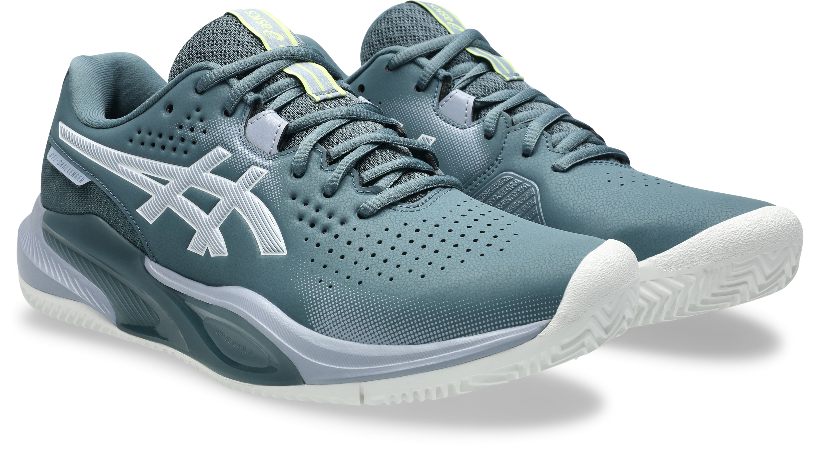 Tennisschuh ASICS "GEL-CHALLENGER 15 CLAY", Damen, Gr. 46,5, ironclad, grau blau, Textil, Schuhe, Sandplatzschuhe für Ascheplätze