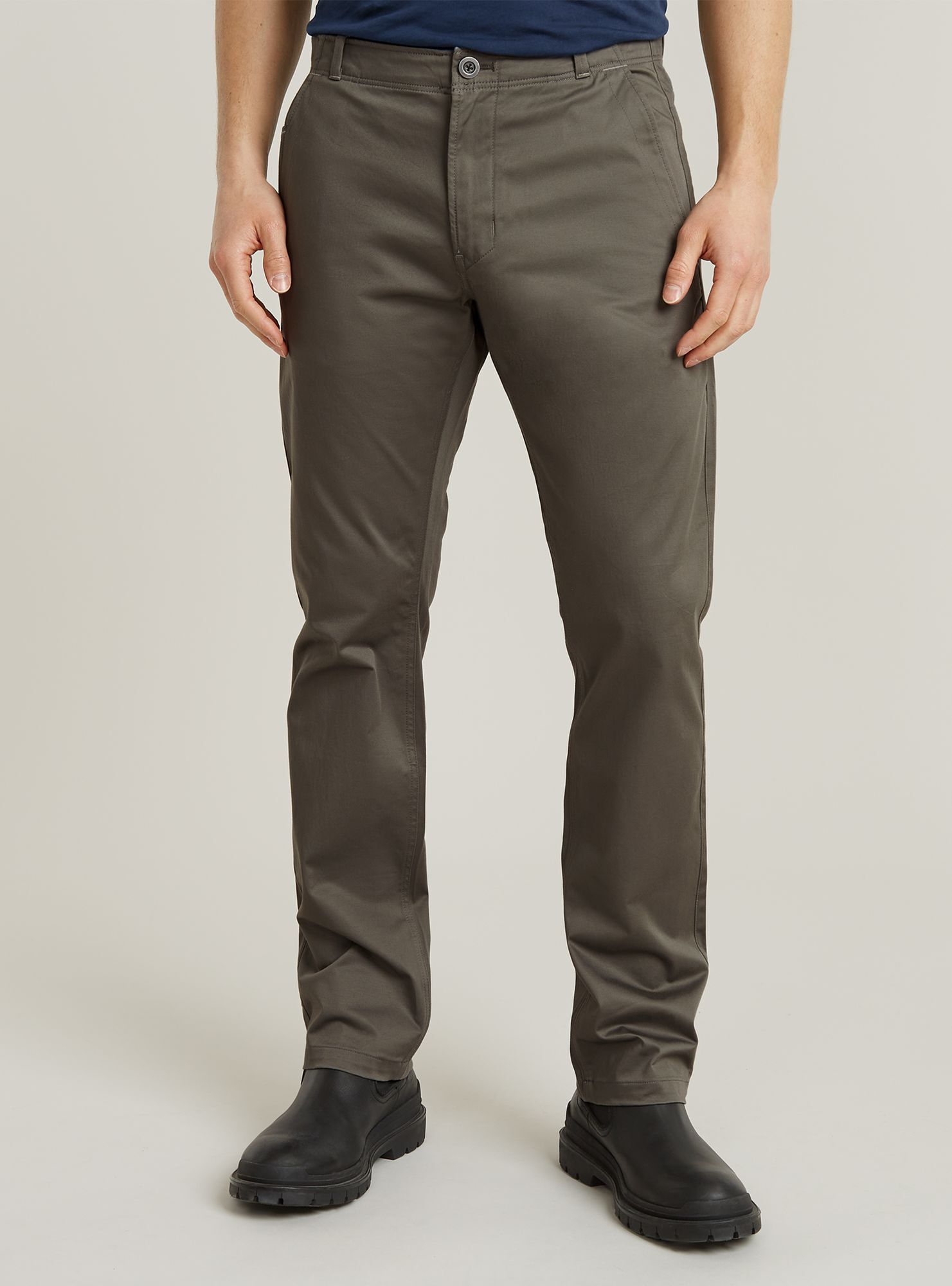 Chinohose G-STAR "Mosa Straight Chino", Herren, Gr. 29, Länge 32, gs grau, Obermaterial: 97% Baumwolle, 3% Elasthan, Hosen Chinohose
