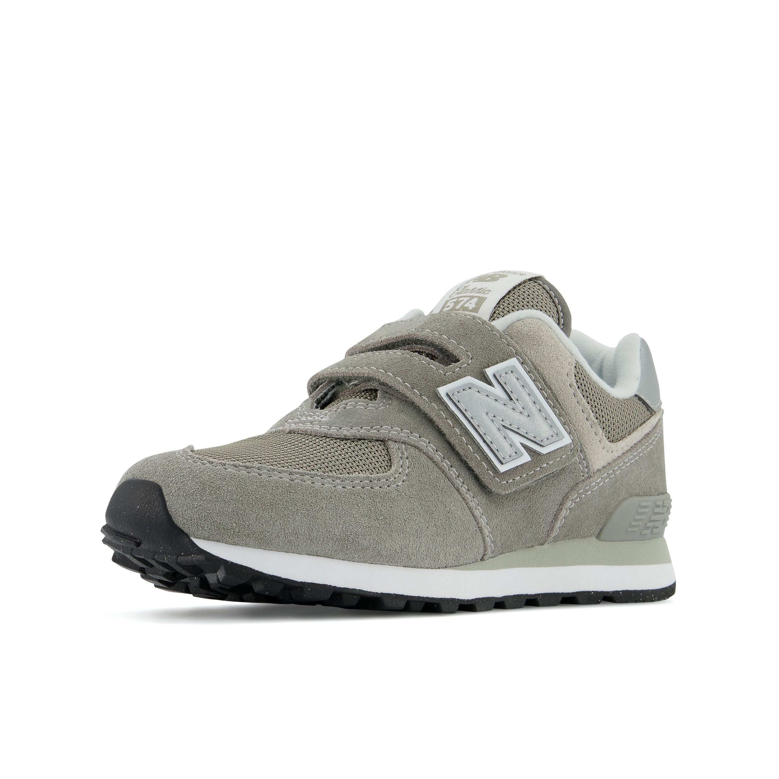 Sneaker NEW BALANCE "574", Damen, Gr. 31, grau, Leder, Synthetik, Textil, Schuhe Sneaker, mit Klettverschluss