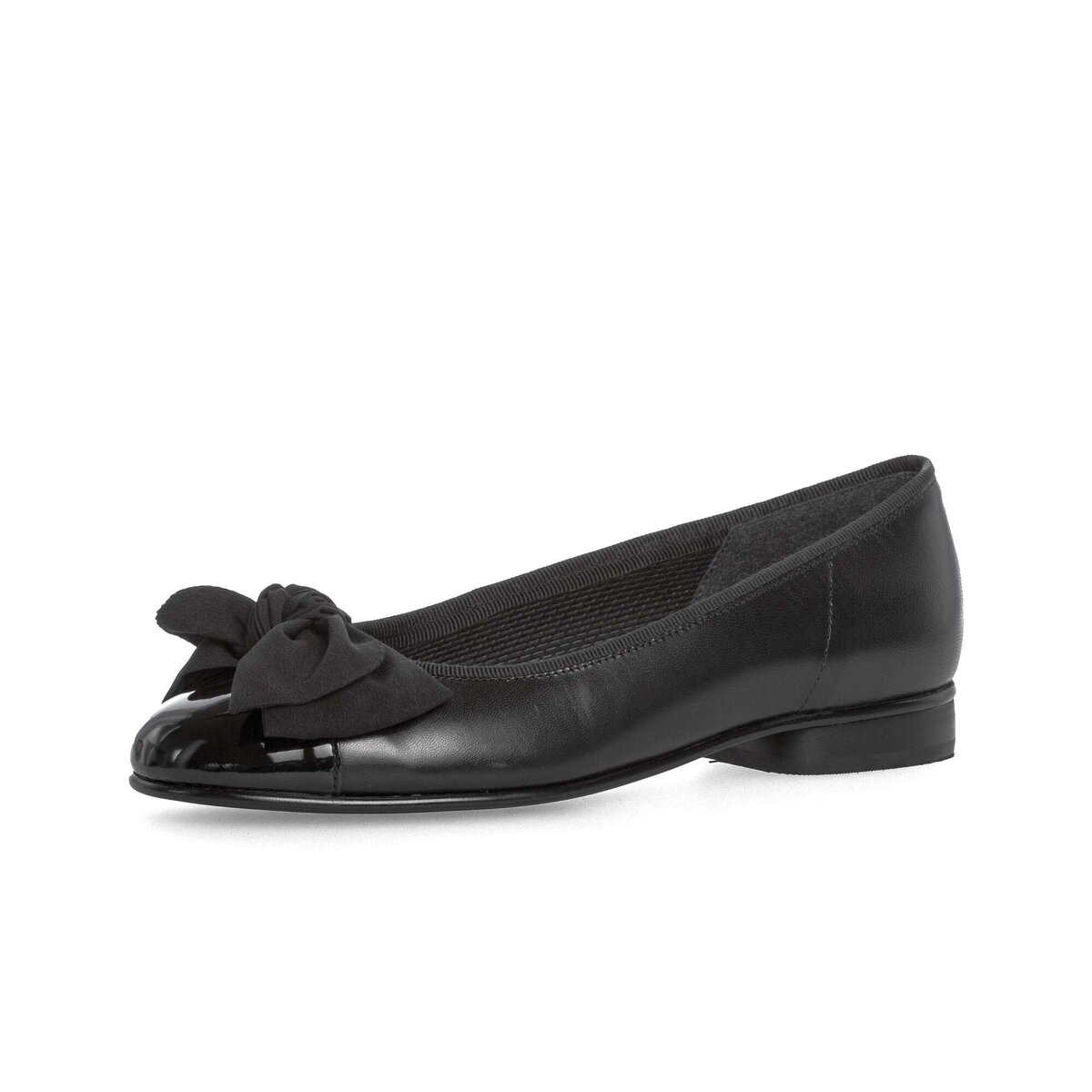 Ballerina GABOR "Eleganter Ballerina Glattleder", Damen, Gr. 36, schwarz, Schuhe Ballerina