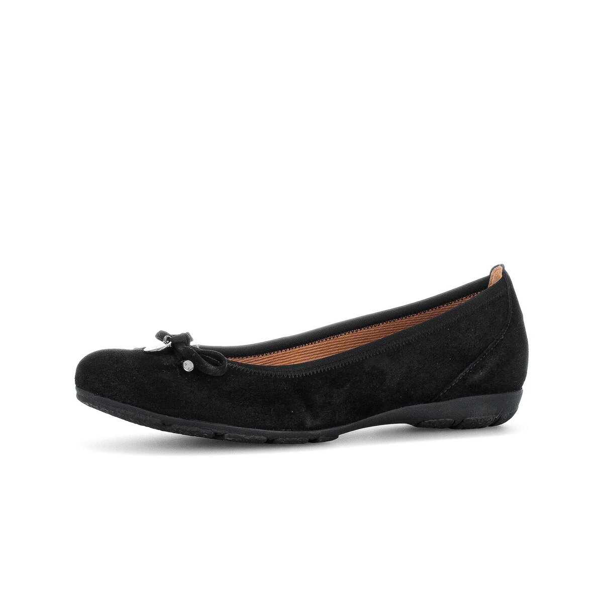 Ballerina GABOR "Sportliche Ballerina Rauleder", Damen, Gr. 42,5, schwarz, Schuhe Ballerina