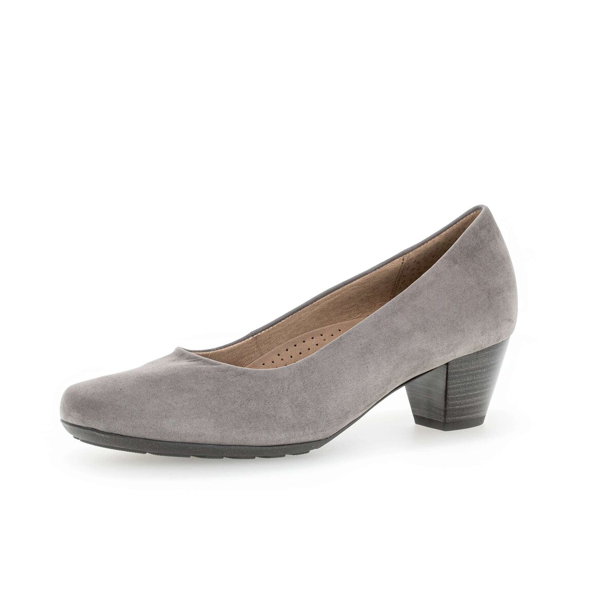 Pumps GABOR "Eleganter Pumps Rauleder", Damen, Gr. 38, grau, Schuhe Pumps