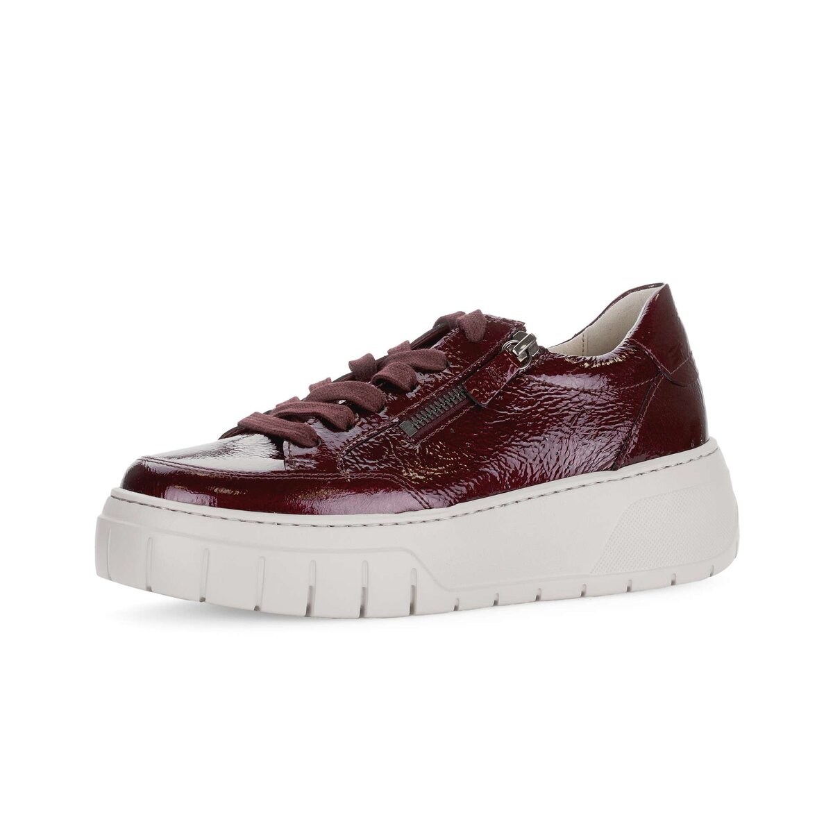 Sneaker GABOR "Sneaker low Lackleder", Damen, Gr. 37,5, rot, Schuhe Sneaker