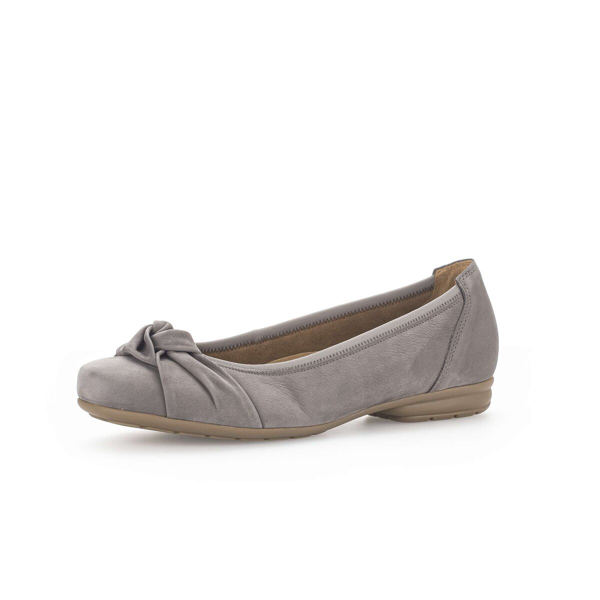 Ballerina GABOR "Sportliche Ballerina Rauleder", Damen, Gr. 37, grau, Schuhe Ballerina