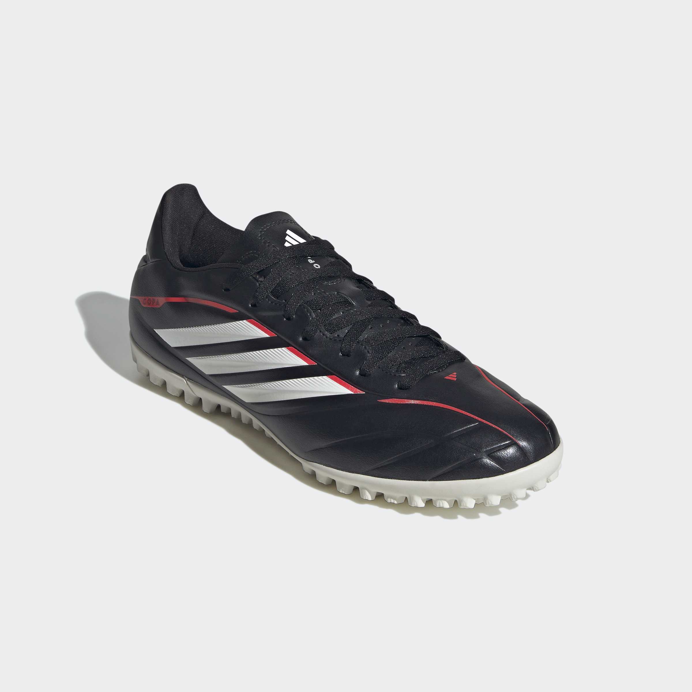 Fußballschuh ADIDAS PERFORMANCE "COPA PURE IV CLUB TURF", Gr. 41, core schwarz, ftwr weiß, lucid rot, Synthetik, Schuhe Fußballschuh, für kurzen Kunstrasen, Hart- und Aschenplätze