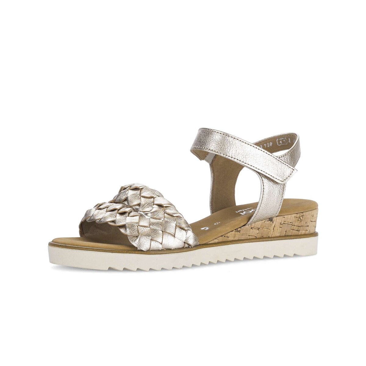 Keilsandalette GABOR "Keilsandalette", Damen, Gr. 38, gold, Schuhe