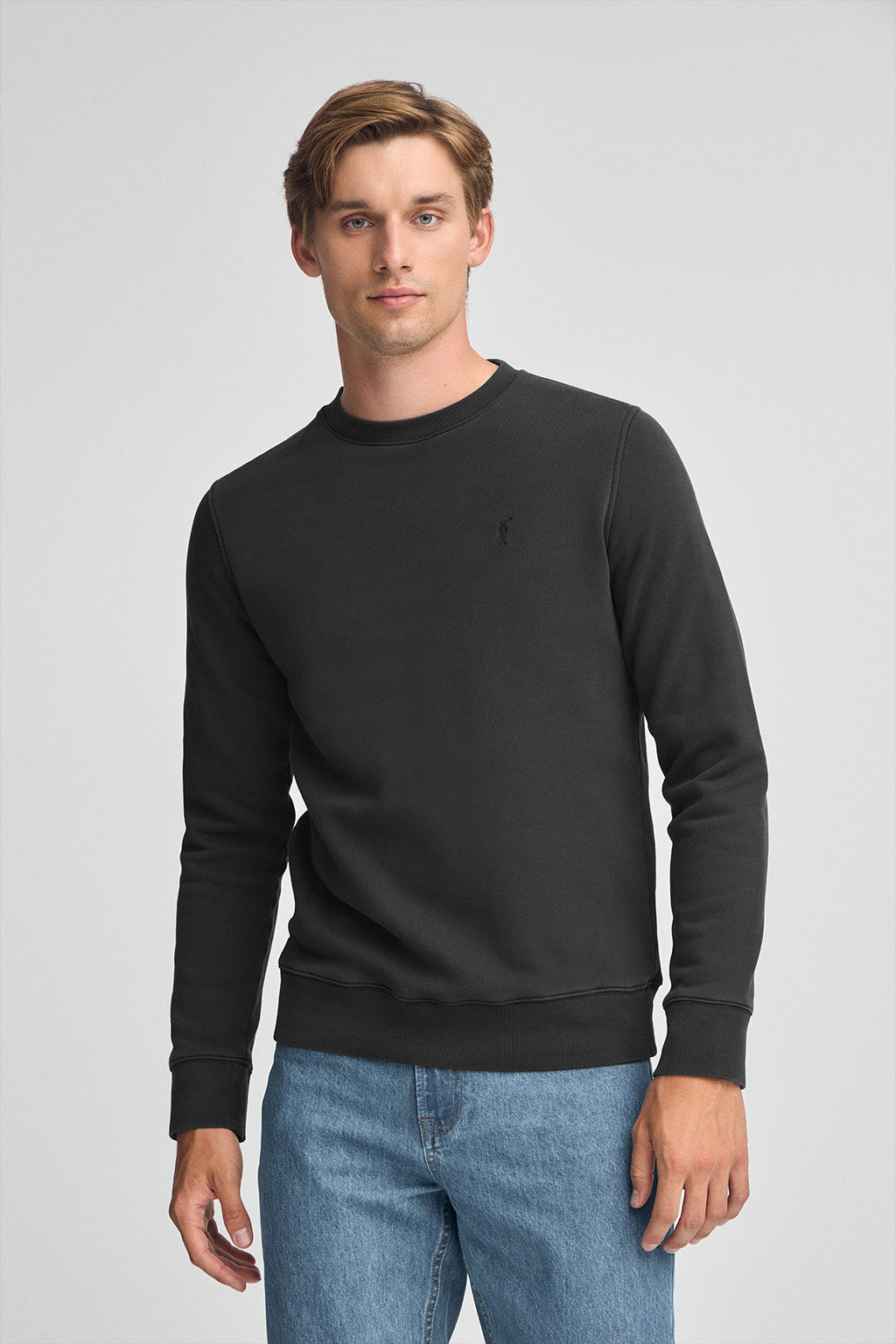 Sweatshirt schwarz mit Wascheffekt und Rigby Go-Logo Image