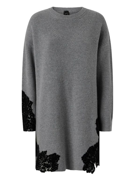 Long Sleeves Wool Dress - Gray - Pinko Dresses