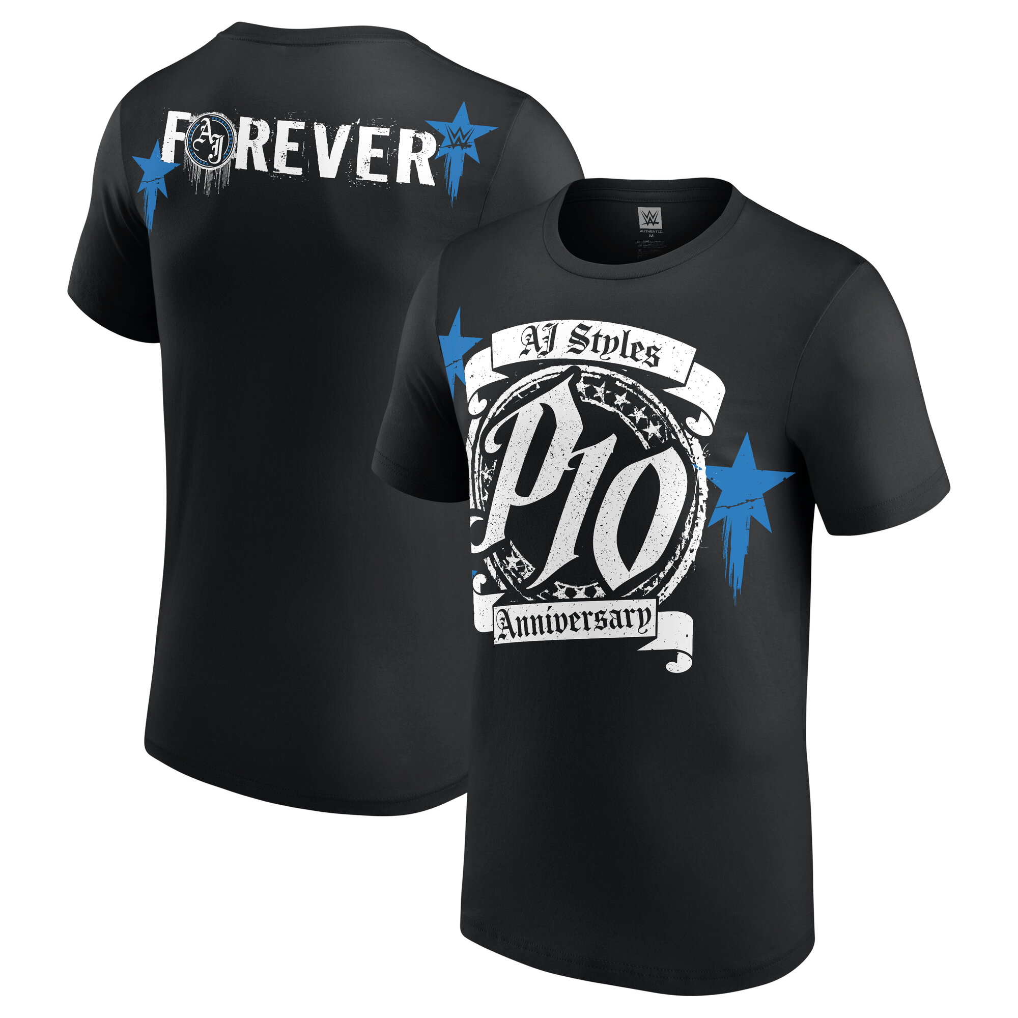 WWE AJ Styles Anniversary T-Shirt - Schwarz - Herren Image