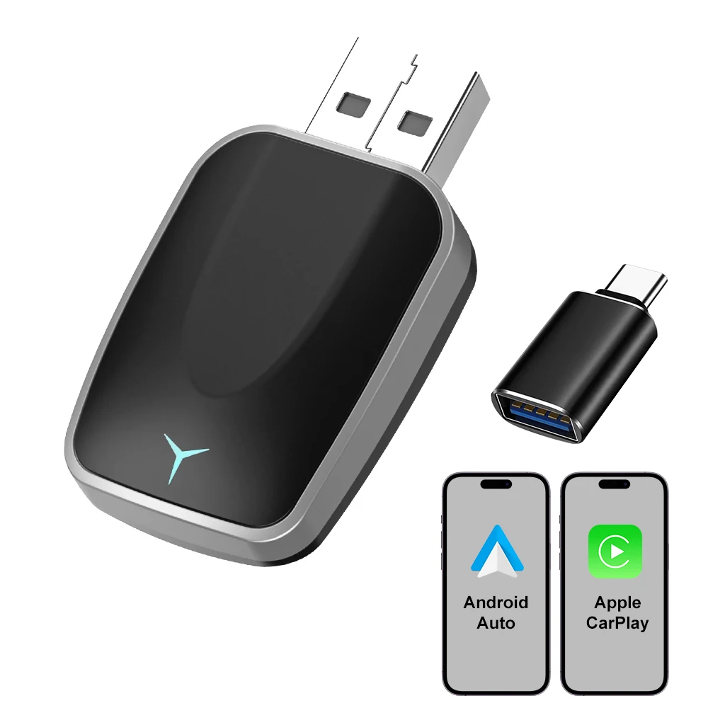 Carplay Android Auto Wireless-Adapter, 2-in-1-Carplay-Adapter für OEM-Autoradio mit USB, Plug-and-Play, kabelgebunden zu kabellos Image