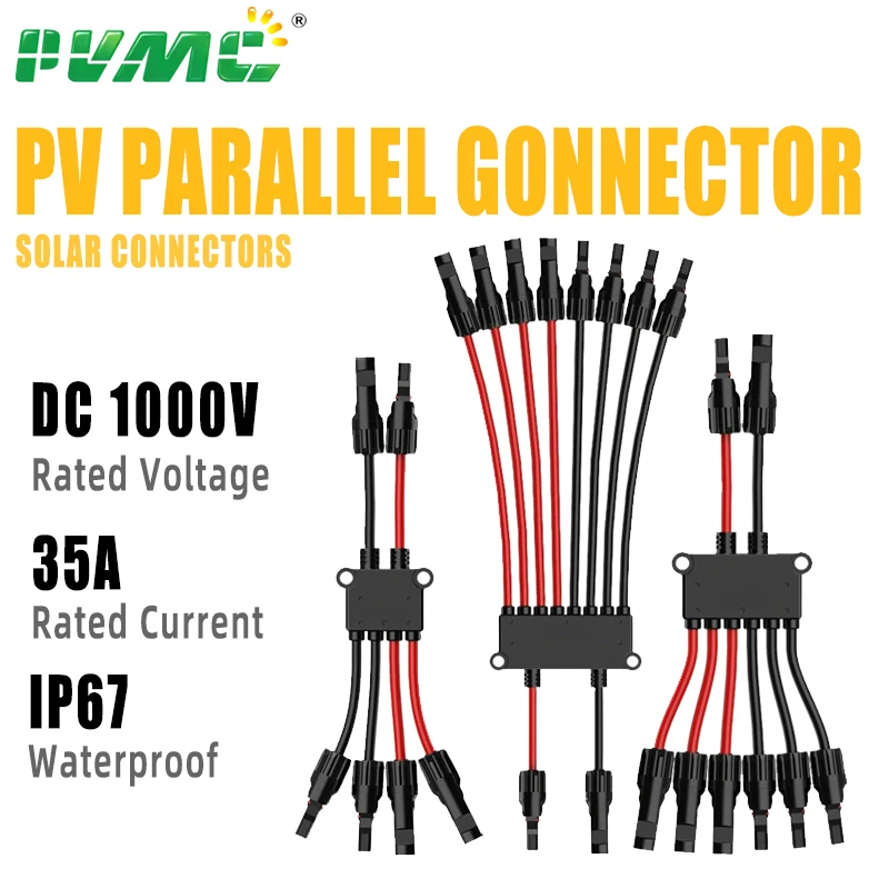 2-zu-4/6/8 Y-Typ-Zweig-Solarverbinder für Solarmodule, 10 AWG, Solarpanel-Zweigverlängerung, für parallele Verbindung von Solaren Image