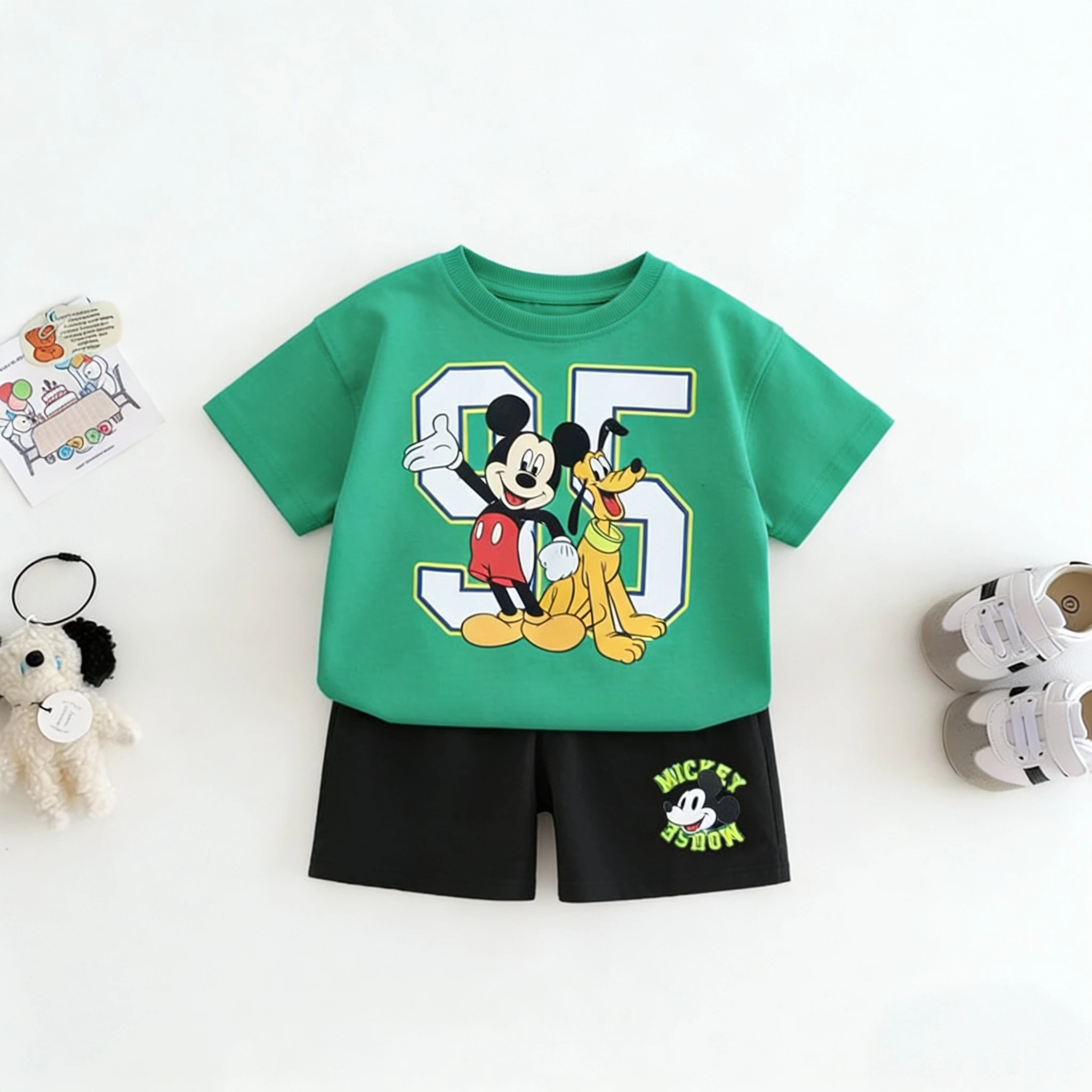 Mickey T-Shirt-Outfits, Kinderkleidung, Sommer, kurzärmelig, Heimkleidung, Cartoon-Baumwolle, Kleinkind-Kostüm-Outfits, T-Shirts + Shorts Image