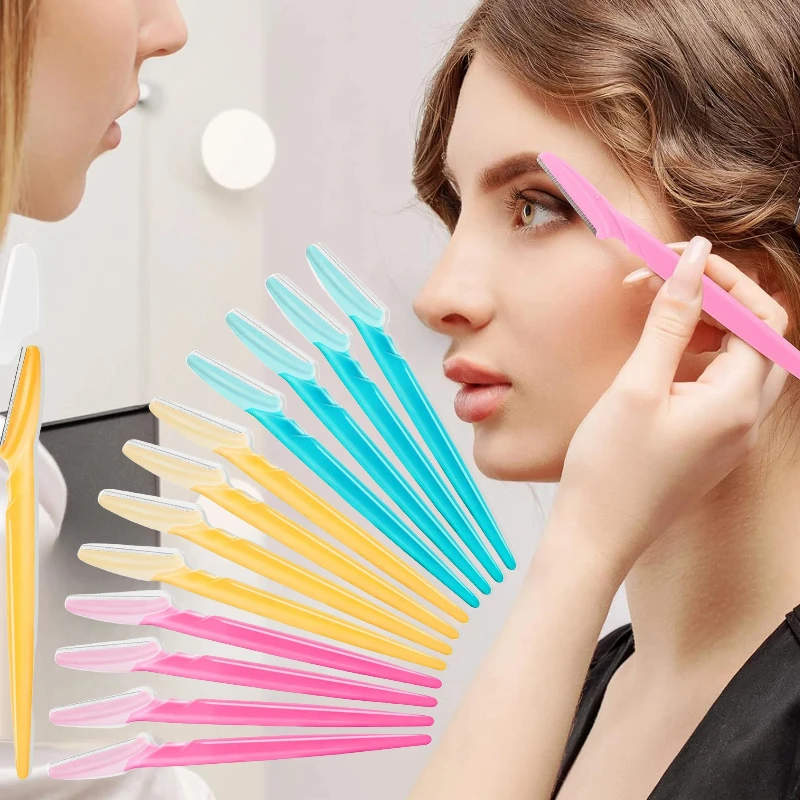 5/10/40Pcs Augenbraue Trimmer Gesicht Klinge Rasierer Tragbare Augenbraue Epilation Haar Entfernung Sicherheit Augenbraue Schneiden Frau make-up-Tools Image