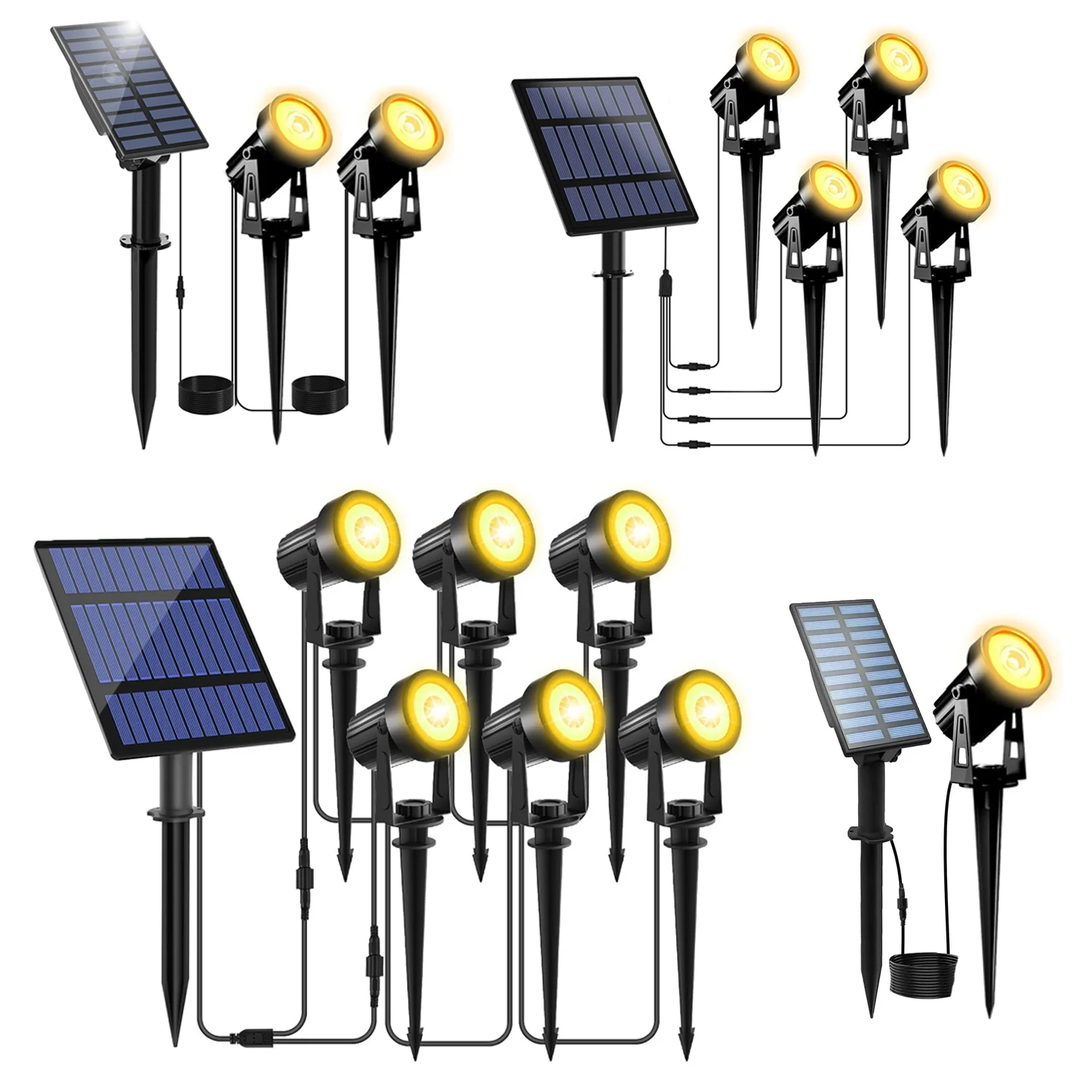 1/2/4/6 LEDs Solar-Außenleuchte IP65 3000K Garten Landschaft Wegbeleuchtung Wandlampe für Baumdekoration Hof Straße Solar-Rasenspot