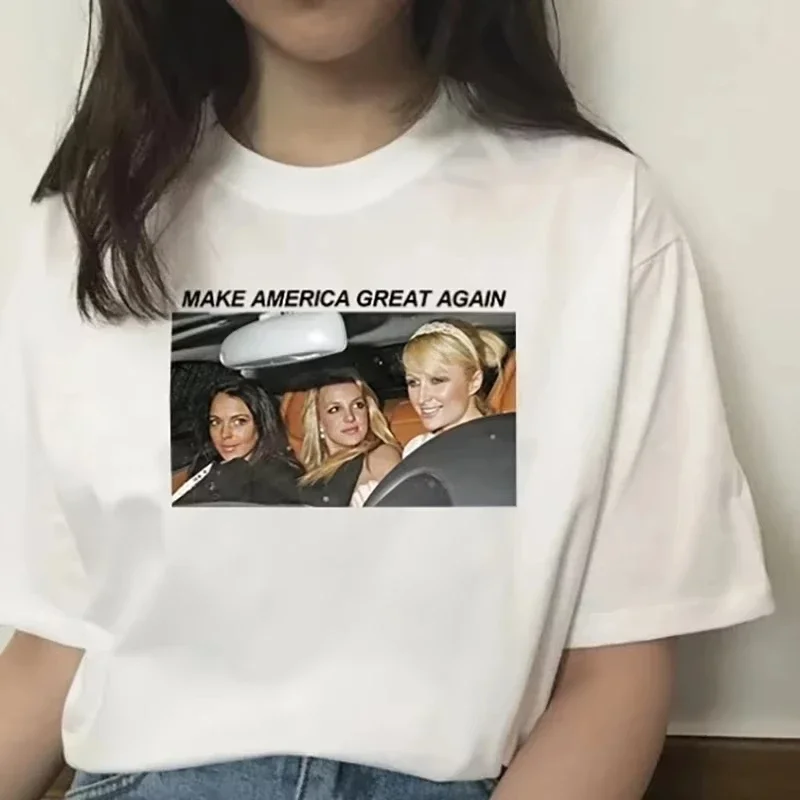 Sommer Casual Streetwear Neue Mode Nette Britney Make America Great Again Ästhetische Kleidung Sommer Ärmeln Harajuku Streetwear