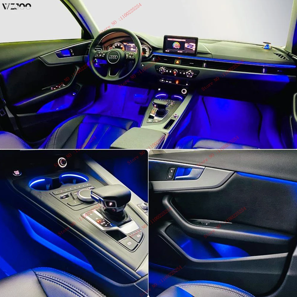 Für Audi A4 A5 B9 2017–2025, 32 Farben, Atmosphärenlicht, Innenatmosphärenlicht, Umgebungslicht, Tür-Atmosphärenlicht Image